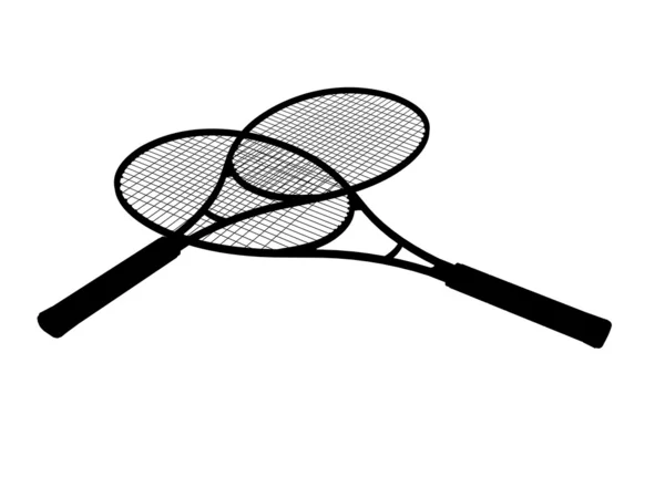 テニス ラケットのシルエット — ストック写真