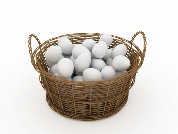 stock image Basket with eggs