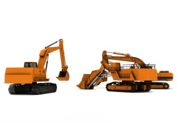 Three diggers clipart