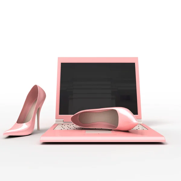Notebook and stiletto — Stock Photo, Image