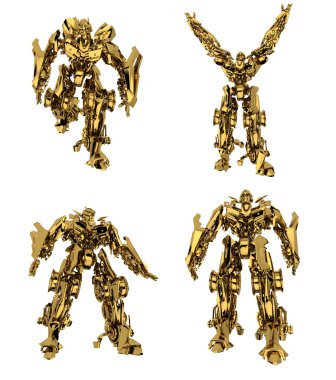 Golden robot clipart