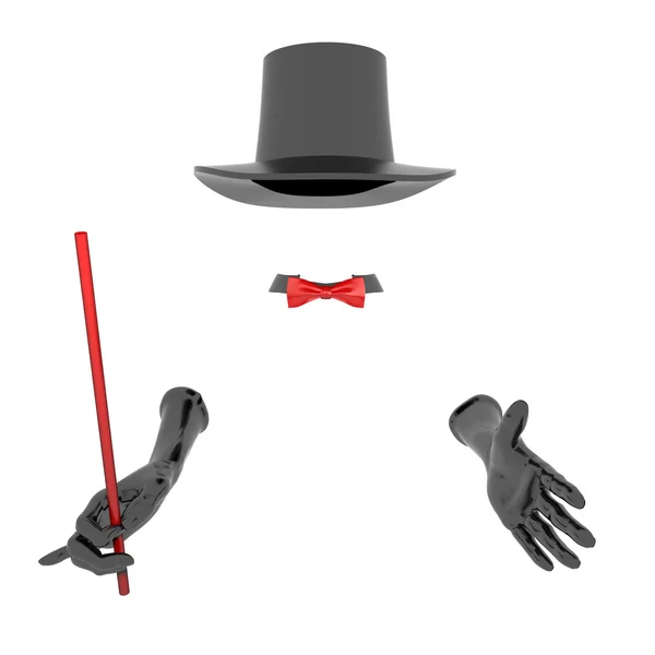 Cappello e guanti da mago — Foto Stock