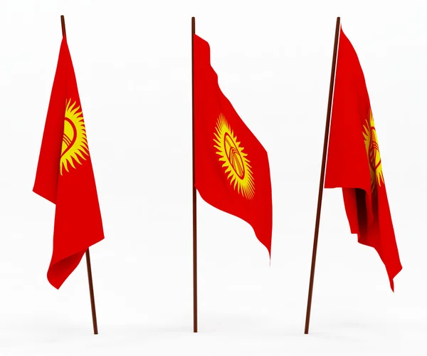 Flaga Kirgistanu — Zdjęcie stockowe