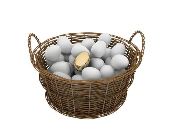 Stock image Basket with eggs