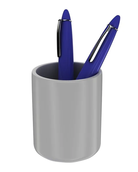 Dwóch niebieski długopis długopisy — Zdjęcie stockowe
