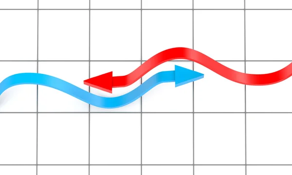 Red and blue arrows — Stock Photo, Image