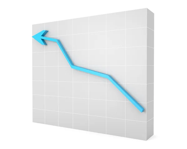 Freccia blu sullo sfondo del grafico — Foto Stock