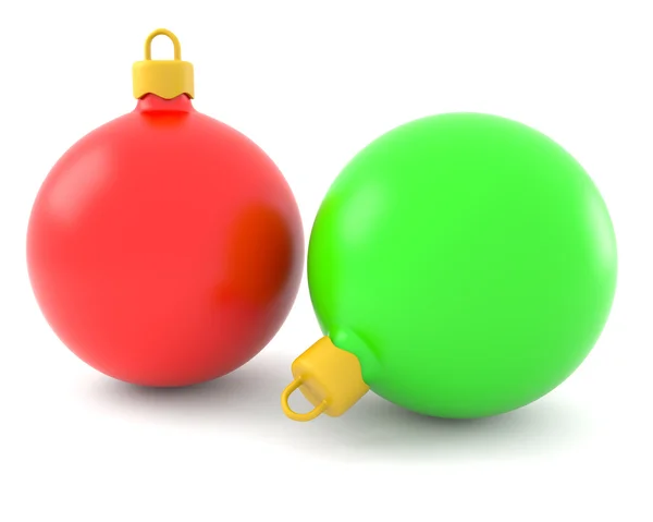 Red and green Christmas balls — Stock Photo, Image