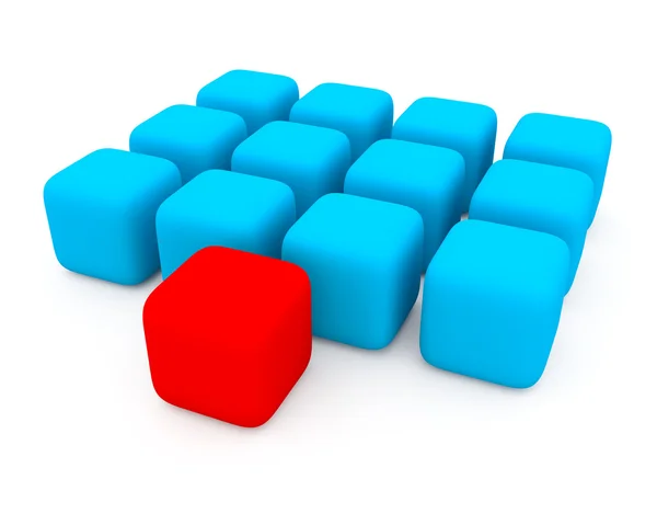 Rood en blauw kubussen — Stockfoto