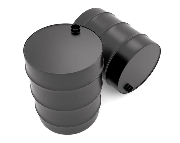 Two balck barrels — Stock Photo, Image