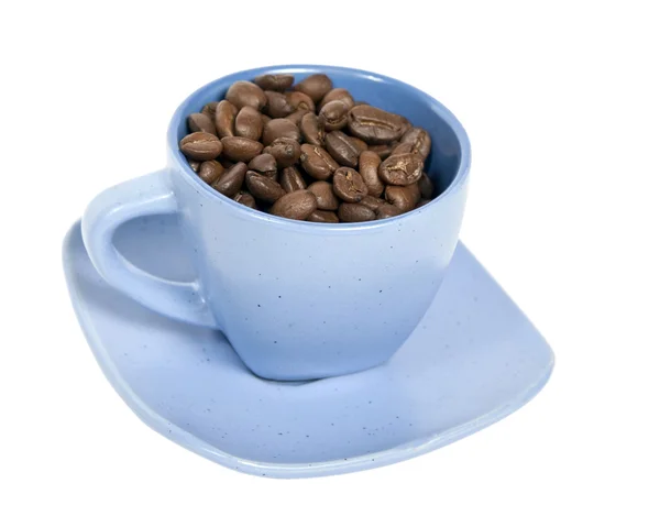 Cup with coffe beans — Stock Photo, Image