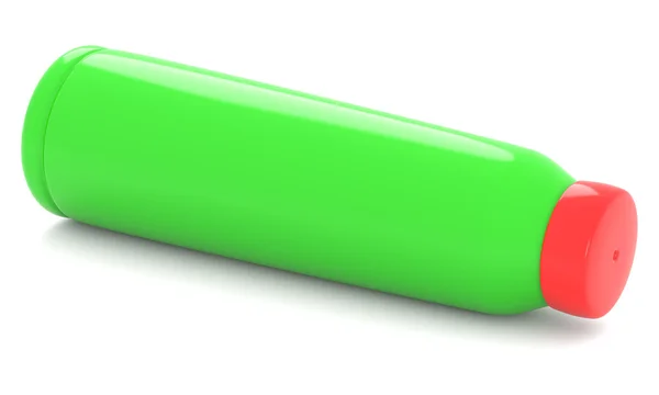 Зеленая пластиковая бутылка — стоковое фото