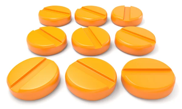 Oranje tabletten — Stockfoto