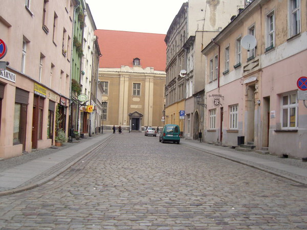 Photo small quaint street in Prague, Czech Republic.