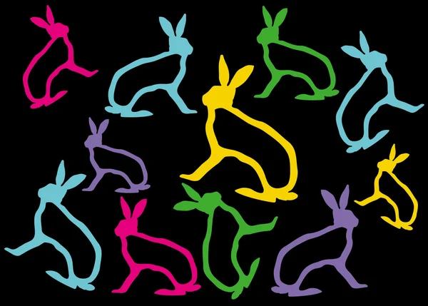 Цветной заяц — стоковый вектор