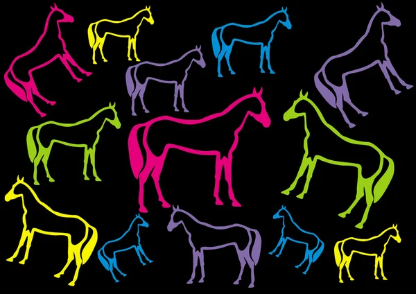 Färg häst — Stock vektor