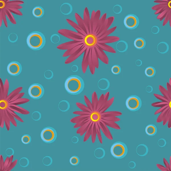 ターン青にあずき色の菊 — ストックベクタ