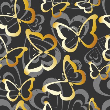 Golden butterflies clipart