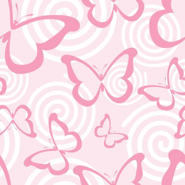 Pink butterflies clipart