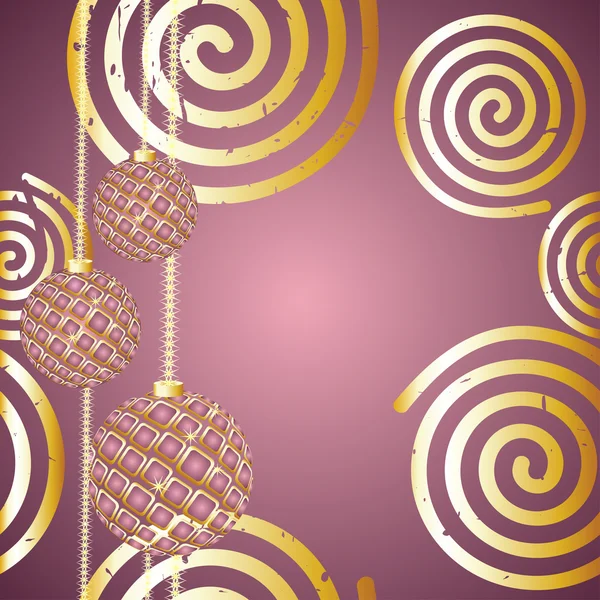 黄金螺旋とお祝いボール — ストックベクタ
