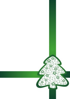 Festive green tapes and fir tree clipart