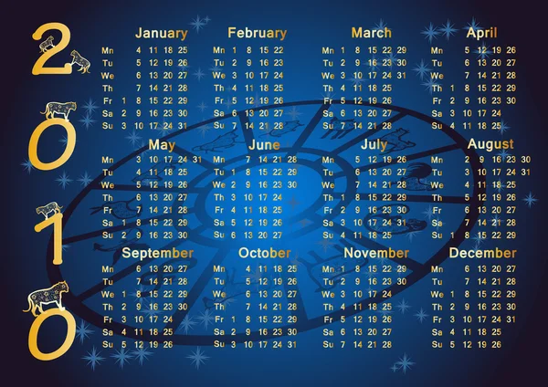 Kalender 2010 — Stockvektor