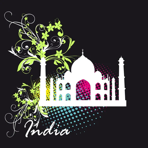 Taj Mahal simbol ke India - Stok Vektor