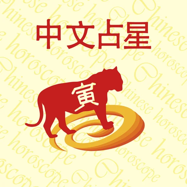 Chinese horoscope. Tiger. — Stock Vector