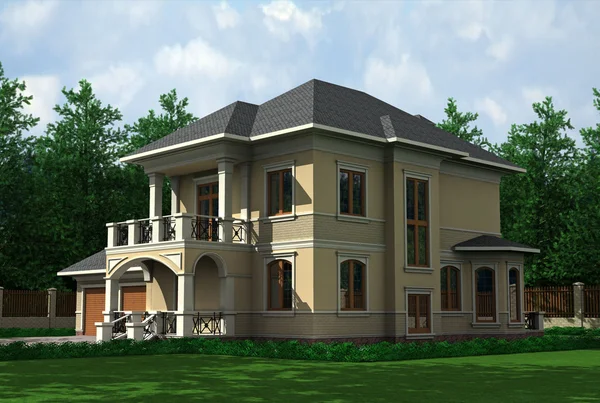 Заміський будинок, красива архітектура — стокове фото