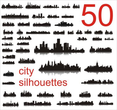 50 City silhouettes