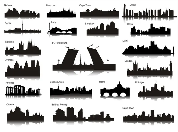 Villes populaires du monde — Image vectorielle