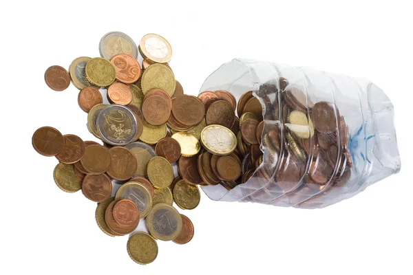 Euro coins on the table — Stock Photo, Image