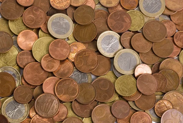 Euro coins on the table — Stock Photo, Image