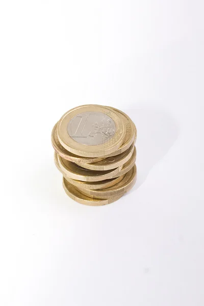 Stack made with one euro coins — Stock Photo, Image
