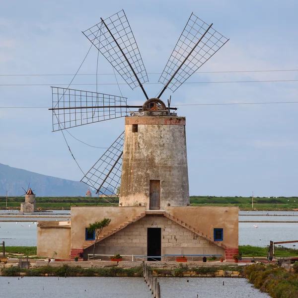 stock image Windmill in a salt mine