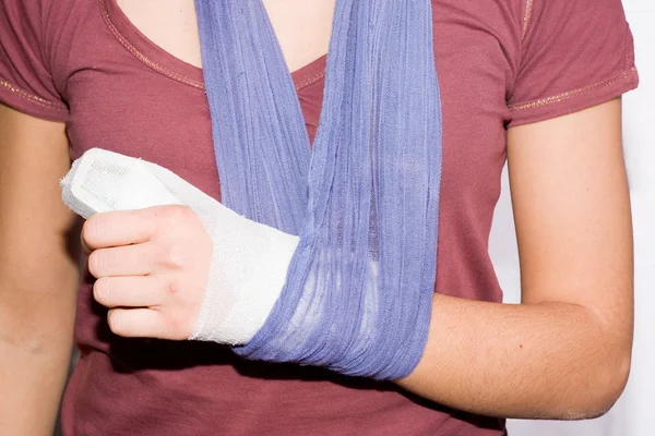 stock image Girl with an injuried hand