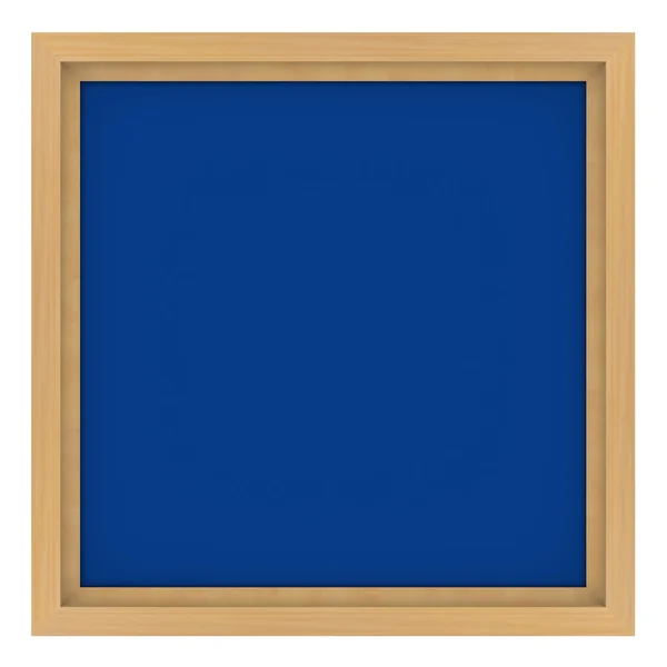 Wooden frame with blue background — Stock Photo, Image