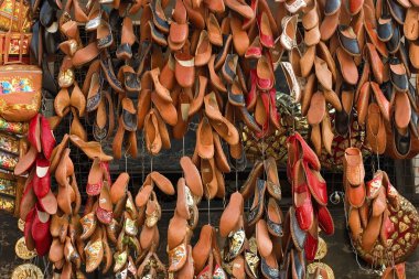 Footwear at arabic bazaar clipart