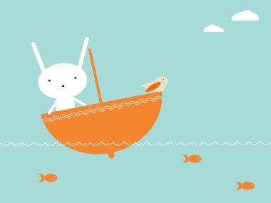 Bunny's travel clipart