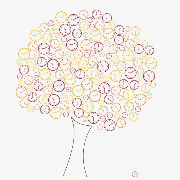 Hodiny strom — Stockový vektor