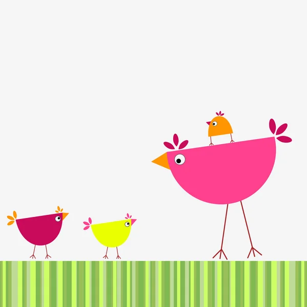 Famille des oiseaux — Image vectorielle