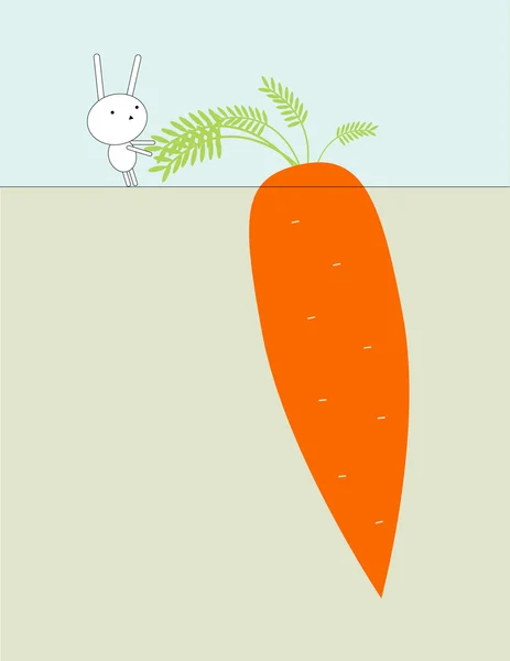 Bunny and a carrot — Stockvector