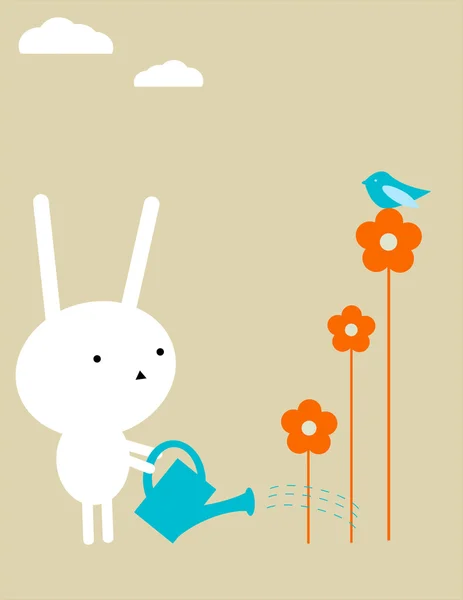 Jardinage du lapin — Image vectorielle