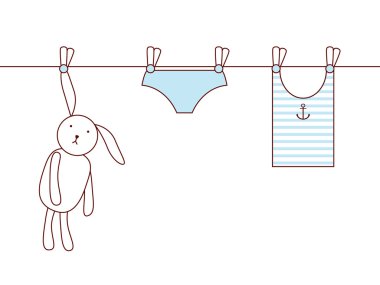 Bunny's laundry clipart