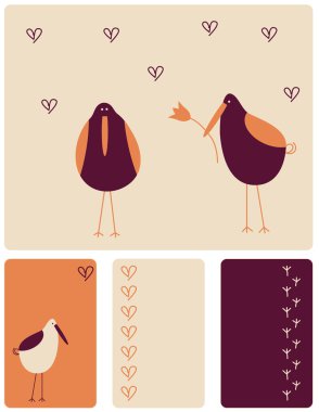 Birds in love clipart