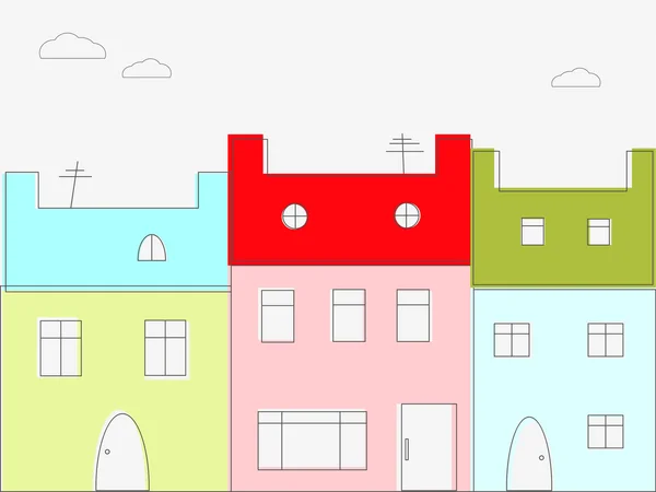Maisons colorées — Image vectorielle