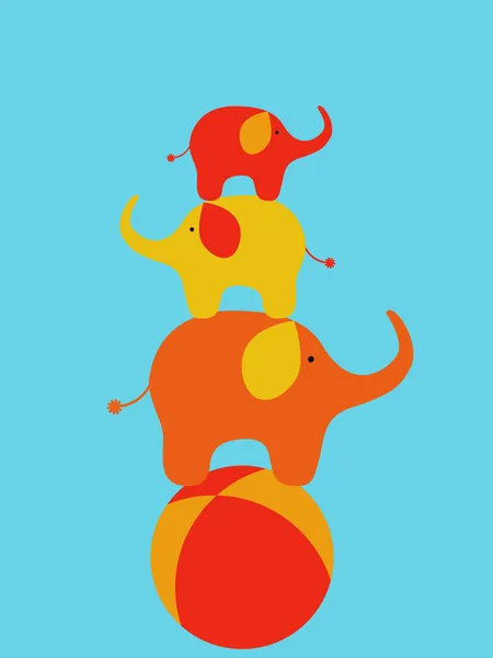 Éléphants de cirque — Image vectorielle