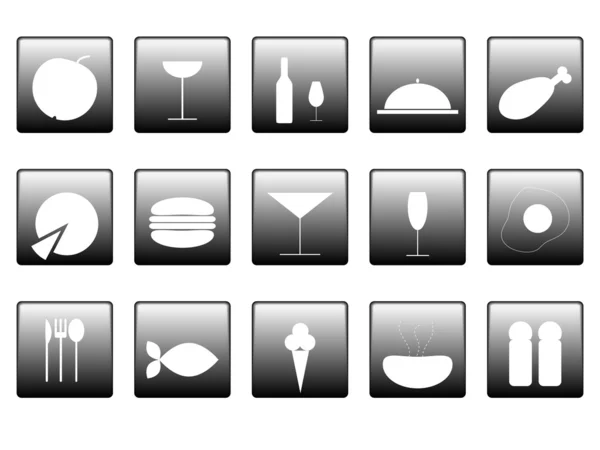 Mat ikoner — Stock vektor