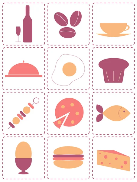 Iconos de alimentos — Archivo Imágenes Vectoriales