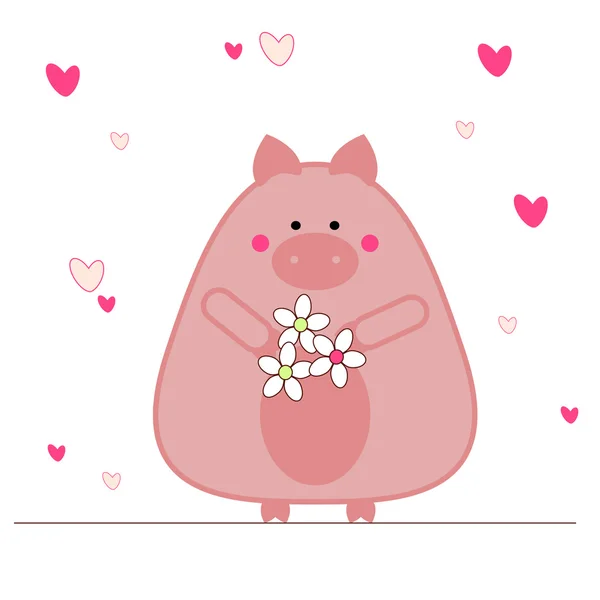 Cochon amoureux — Image vectorielle